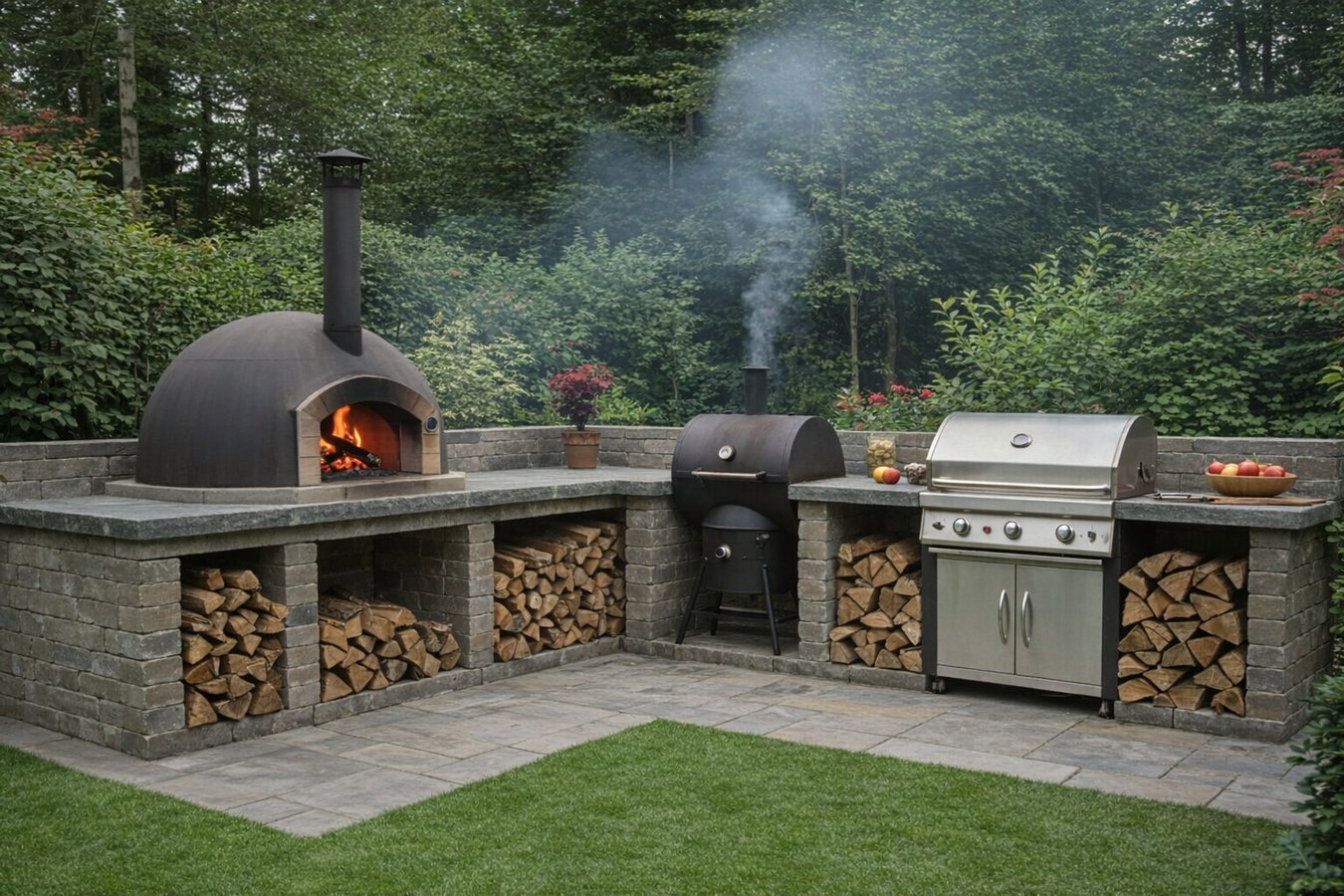 Outdoor kitchen masonry